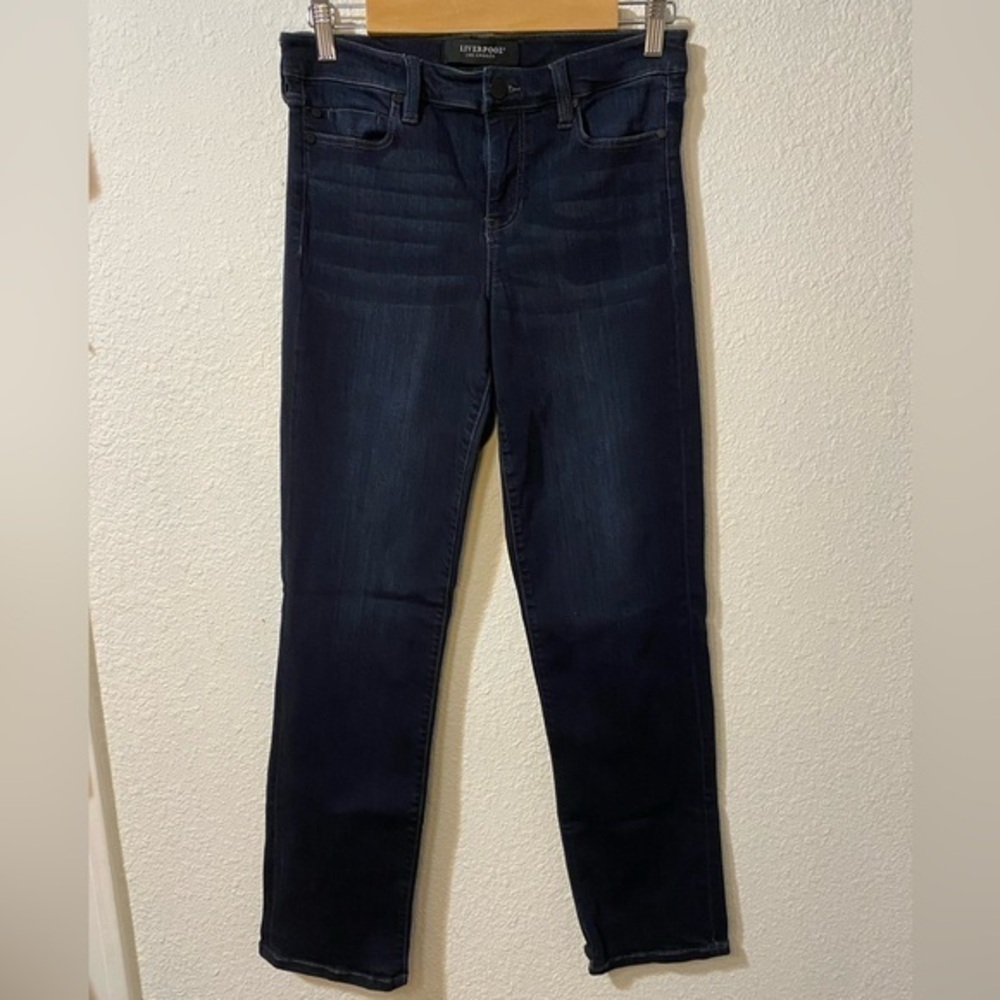 Liverpool Stretch Straight Leg Women Blue Jeans Size 6/28